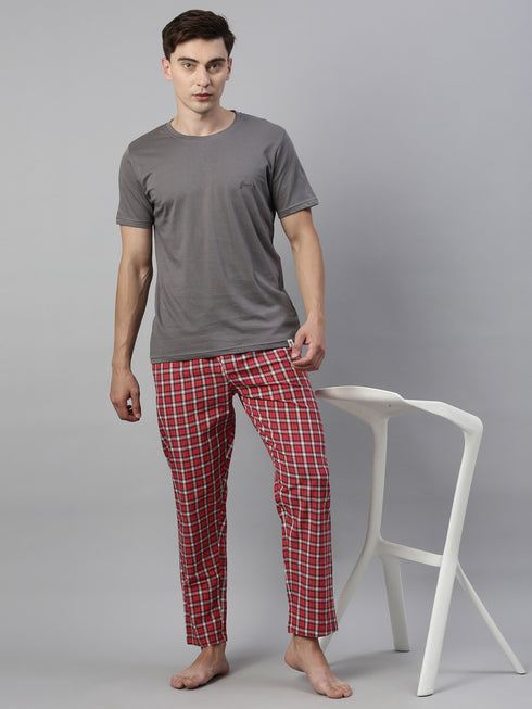 Grey & Red Assorted Night Suit